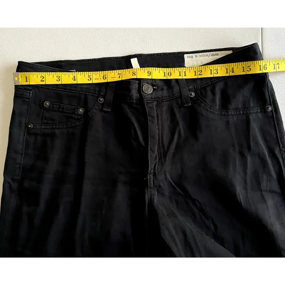 rag & bone Legging Jeans Women 30 Washed Black Stretch Modal Skinny Mid Rise